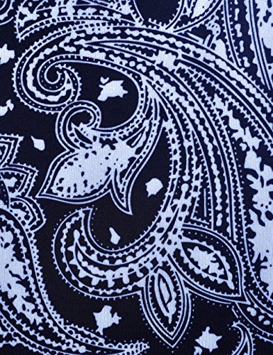 Le Vonfort Summer Dresses for Women, Sleeveless Round Neck Flowy Swing A-line Mid Length Relaxed Sundress with Side Pockets Paisley Black Medium