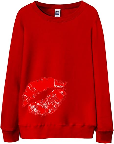 Amazon ノーブランド品 キスマーク レッド Sサイズ メンズ スウェット スエット トレーナー トレーナー パーカー 通販