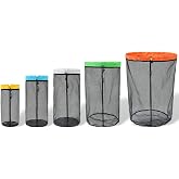 Nasebila Mesh Bags Drawstring 5 Pack - Lightweight Stuff Sack for Travel, Backpacking &amp; Camping - Compression Sack for Sleeping Bag Storage