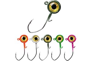 Fish Corner Crappie Jigs - 20pcs Jig Heads for Crappie & Bass Fishing - 1/32oz, 1/16oz, 1/8oz