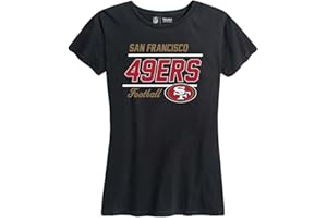 Team Fan Apparel NFL Gameday Women's Relaxed Fit T-Shirt - Rib Neck Contour - Tagless Short Sleeve Tee - Stay Cool & Stylish