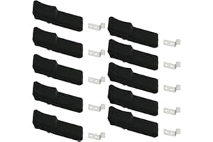 Homend Flexible Soft Black Rubber Draw Latch for Cooler, Boat Compartment,Cargo Box with Stainless Steel Keeper and Bracket (10Pcs)