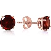 0.95 CTW 14k Solid Rose Gold Petite Garnet Stud Earrings