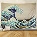 Martine Mall Tapestry Wall Tapestry Wall Hanging Tapestries The Great Wave Off Kanagawa Katsushika Hokusai Thirty-six Views Mount Fuji Tapestry Wall Art (The Great Wave Off Kanagawa, 51