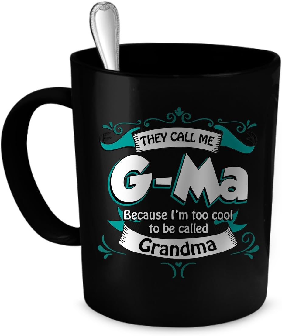 Coffee Mug. G-ma Funny Gift. 11 oz. Black