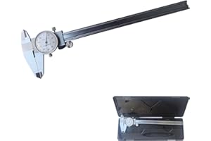 Dial Caliper 0-8", MFQNENLK 4-Way Measurement Calipers, 0.001 Accuracy Imperial Shockproof Measuring Tool with Plastic Case (