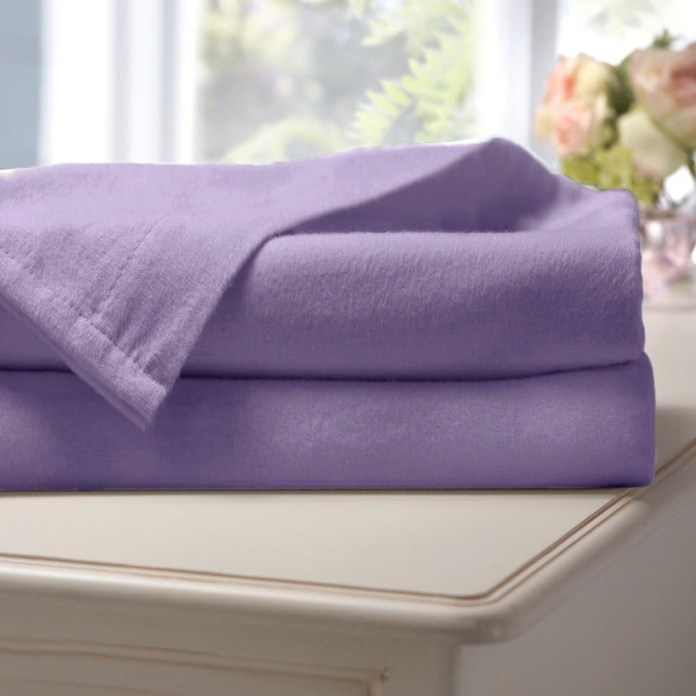 SleepyNights SINGLE LILAC 100 BRUSHED SOFT COTTON THERMAL FLANNELETTE