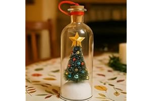 Recordable Christmas Tree Message Bottle Ornament, Voice Recording Snow Scene Decoration with Playback Cork, Nostalgic Holida