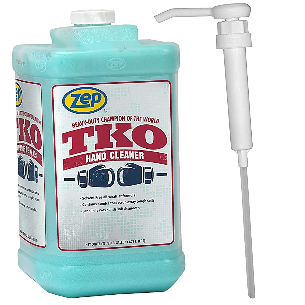 Zep Heavy-Duty TKO Industrial Hand Cleaner - 1 Gallon (Case of 4) - 1049524 - For Industrial Professionals Such As Mechanics, Four Pumps Included