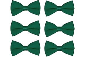 FOMANN Boys Wedding Bow Tie 6 Pack Children Chorus Pre-Tied Bowties Kids Tuxedo Solid Ties