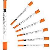 Syringes with Needle - 30G 5/16" (8mm) 1ml/cc Disposable Syringe, Individual Wrapped, 40PACK