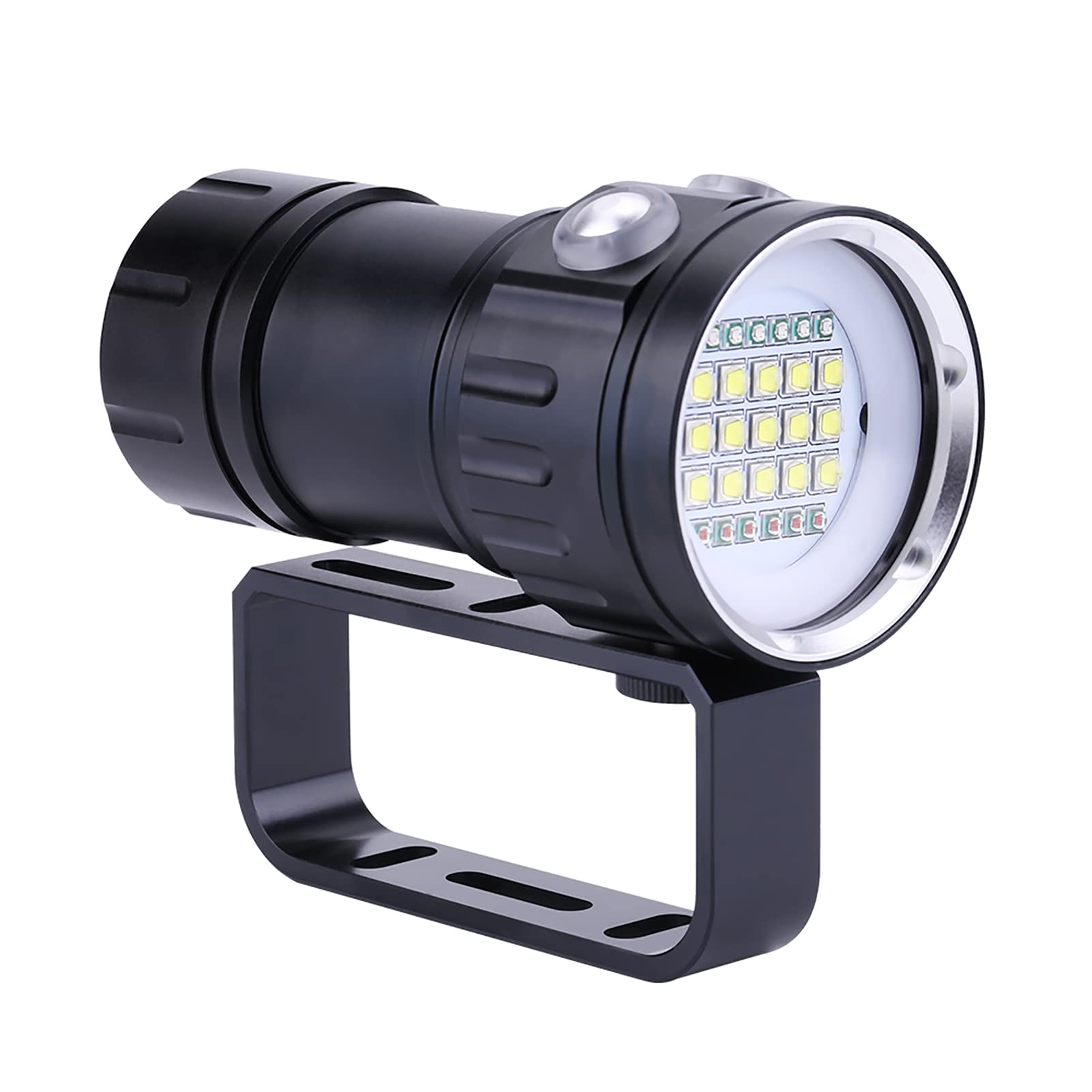 Garsent Diving Light, IPX8 18000LM 3 Colors - 80M Waterproof Underwater Photography Light for Camera Vlog Video