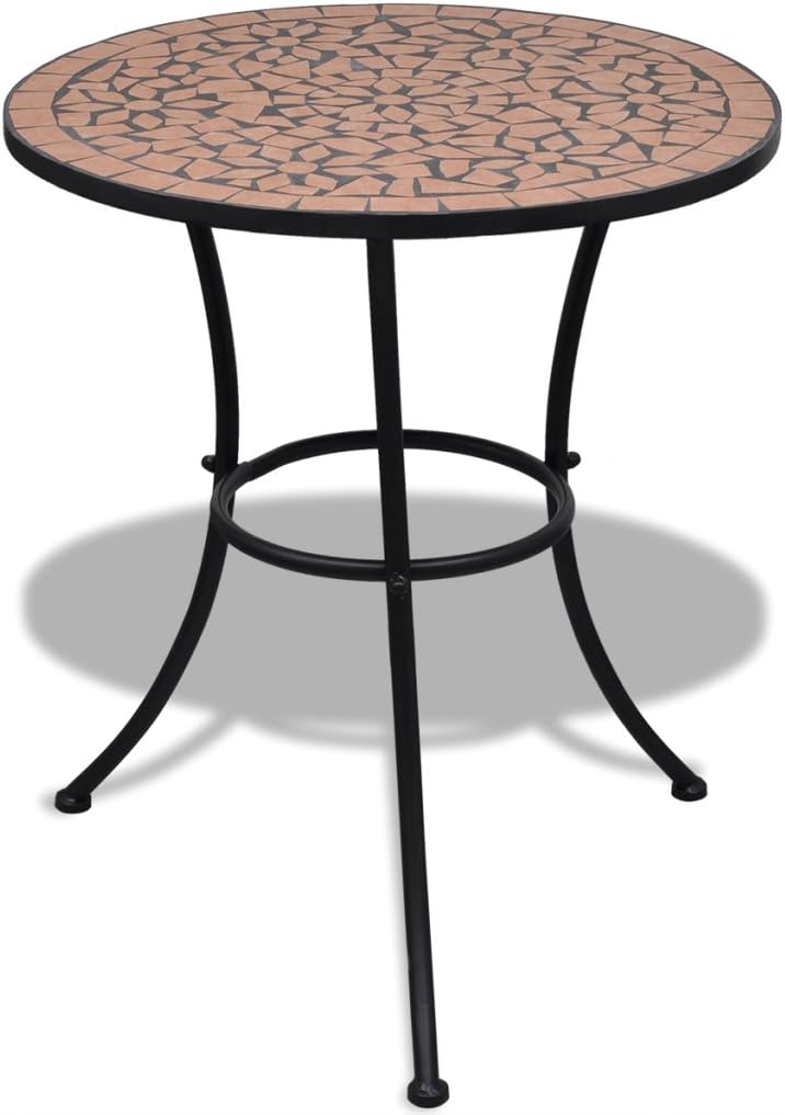Anself Garden Mosaic Table Side Table Round For Balcony 60 Cm Terracotta Amazon Co Uk Kitchen Home