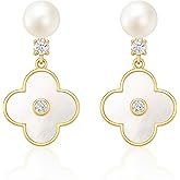 Pearl Earrings for Women，Dainty Small Freshwater Pearl Dangle Earrings Cute Earrings Wedding Jewelry Birthday Gifts for Women