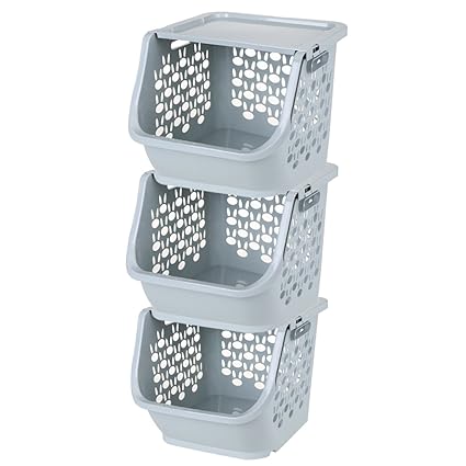 WEIZQ Cesta de Almacenamiento de plástico para Cocina, Hueco, Verduras