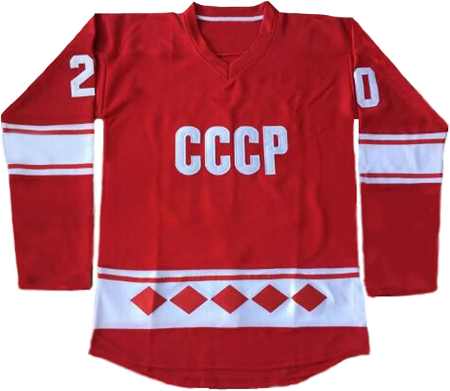 1980 USSR CCCP Russian Hockey Jersey #20 Vladislav Tretiak #24 Sergei Makarov Stitched Movie Hockey Jersey Red S-3XL: Clothing