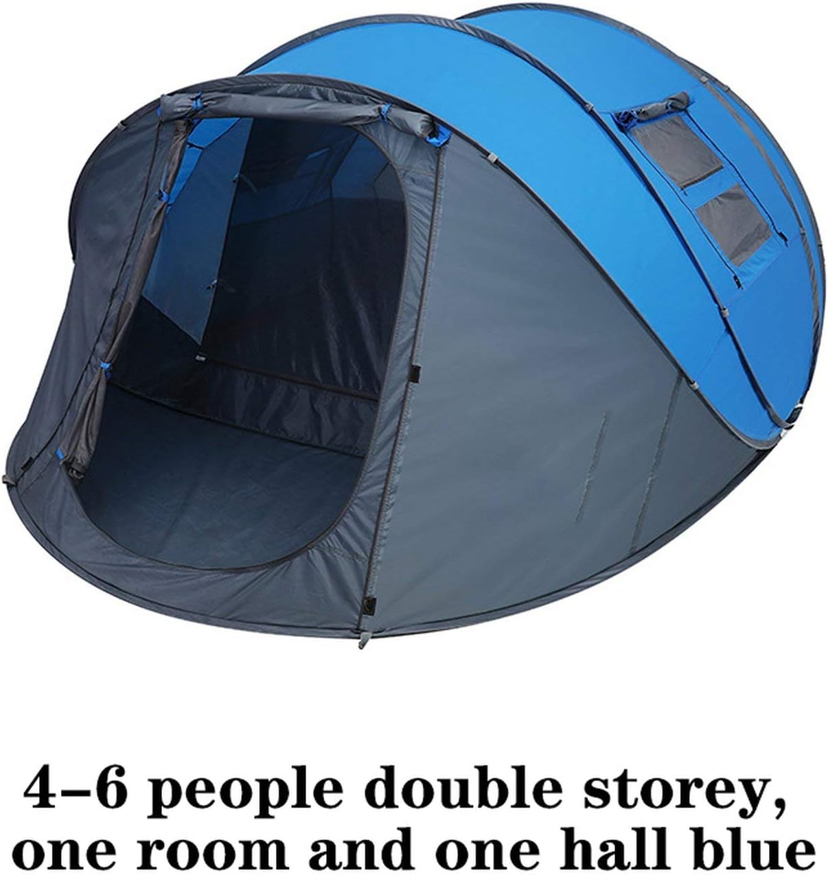 2019 New Camping Tents Outdoor Easy Pop Up Camp Family Automatic Tent 4 6 People Man Size Hiking Shelter One Room One Hal,Sky Blue