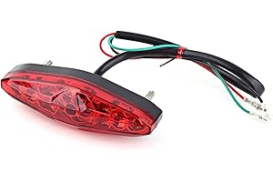 Watris Veiyi 12V Motorcycle Rear Brake Tail Light, Universal 15 LED Led Tail Brake Light for ATV Dirt Bike(Red)