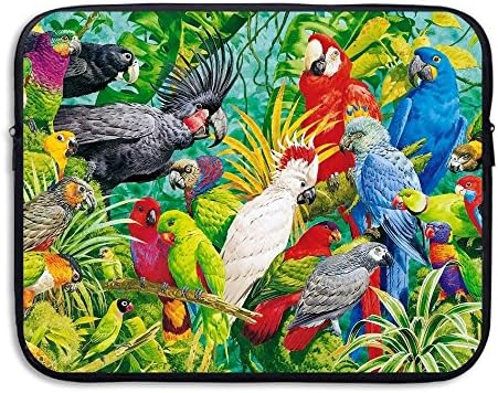 Spring Color Parrots Paradise Water Repellent Laptop Case Bags Printed Ultrabook Briefcase Sleeve Bags Cover For Macbook Pro/Notebook/Acer/Asus/Lenovo Dell 15 Inch