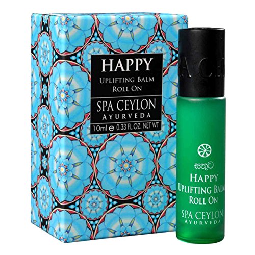 Spa Ceylon Luxury Ayurveda Happy Uplifting Balm Liquid in Convenient Travel Friendly Roll On Applicator, 0.33 Fluid Ounces