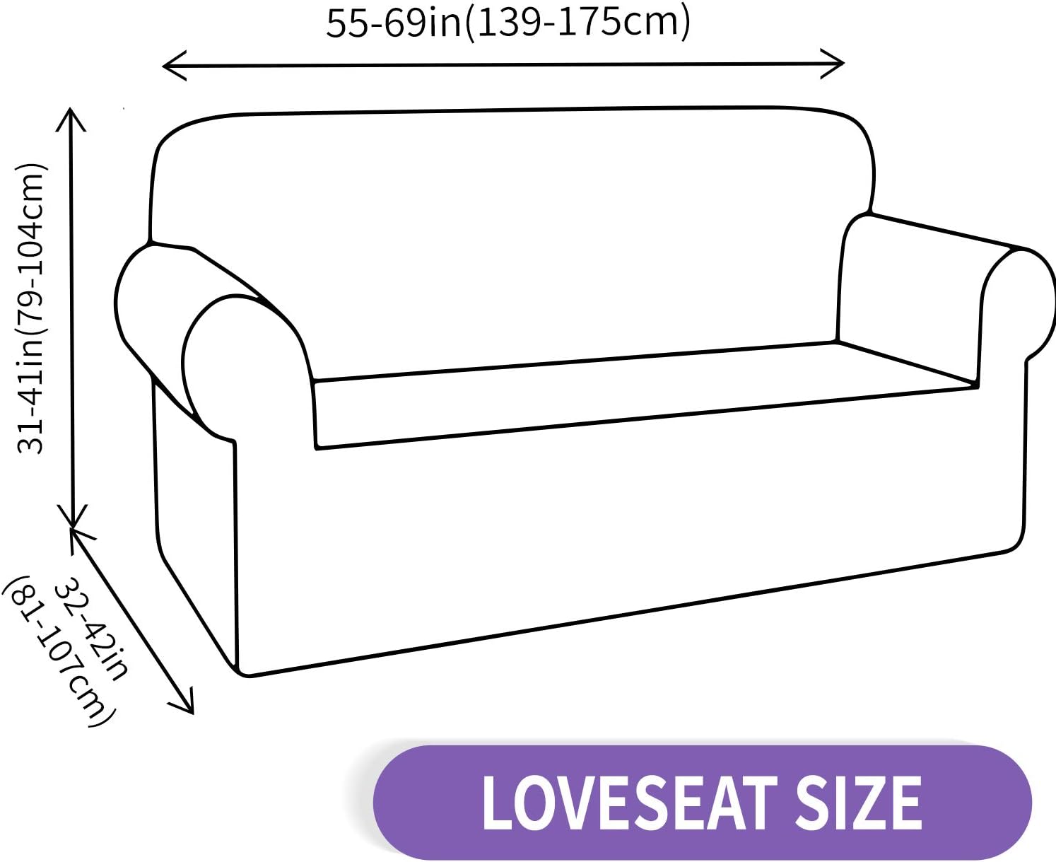 ZNSAYOTX Super Stretch Couch Cover Love Seat Sofa Covers for Living Room Dogs Pet Friendly Furniture Protector Spandex Loveseat Slipcovers with Anti Slip Foam Sticks (White, Loveseat): Home & Kitchen