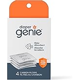 Diaper Genie Carbon Filter (4-Pack) | Diaper Pail Odor Eliminator & Deodorizer | Compatible with the Diaper Genie Complete an