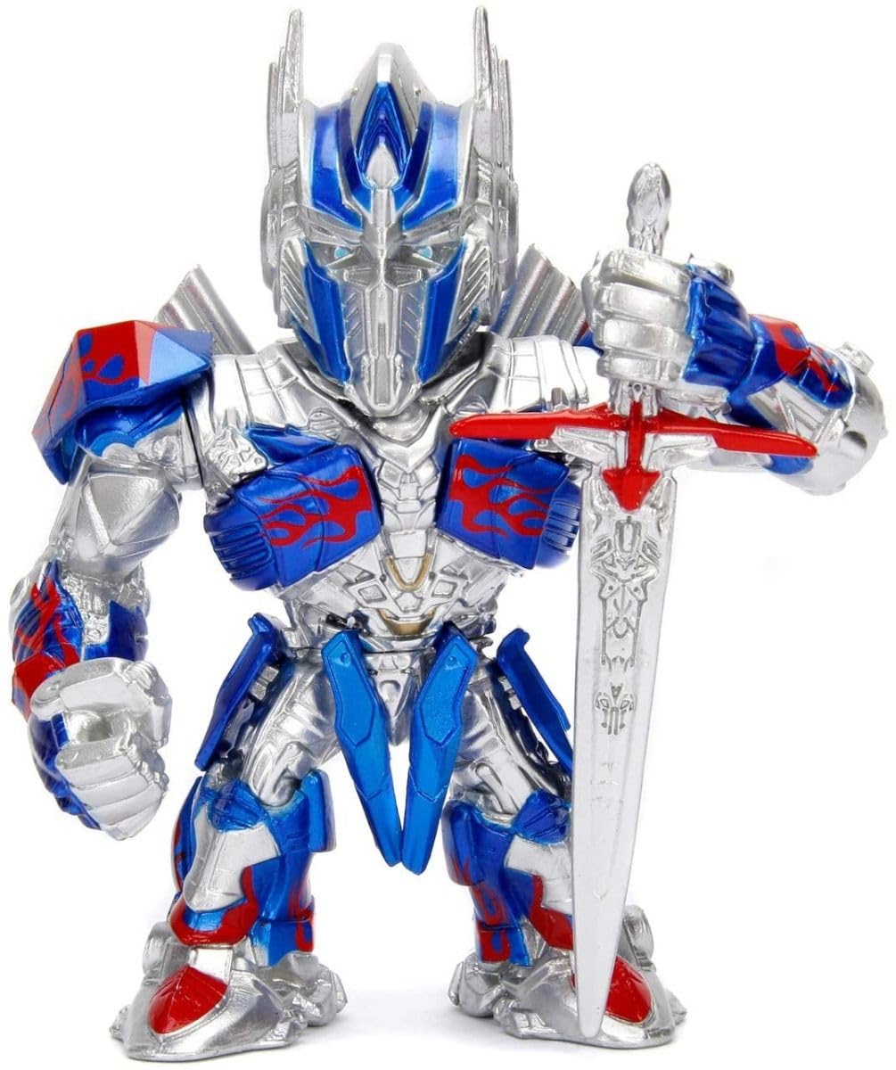 Jada Toys Transformers Optimus Prime 253111002 10 cm Die-Cast Collectible Figure, Silver/Blue