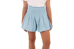 blibean Girls Cotton Shorts Summer Casual Pants Size 4-13 Years Old