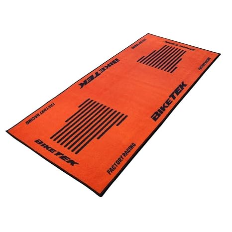 BIKETEK MOTORRAD RACE GARAGENMATTE SERIES 3, ORANGE/SCHWARZ, OHNE LOGO