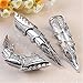 JOVIVI 2pcs Men's Silvery Armour Knuckle Full Finger Double Ring Punk Rock Gothic Cool