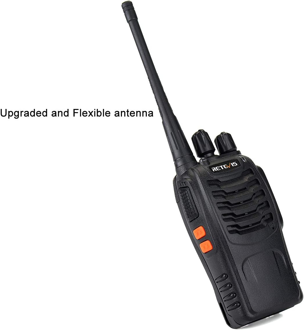 Retevis H-777 Two Way Radios Long Range Rechargeable,Hands Free Handheld Flashlight Walkie Talkies, Fast Charging USB Wall Adapter,Charger Base,Battery Included (Black, 10 Pack)