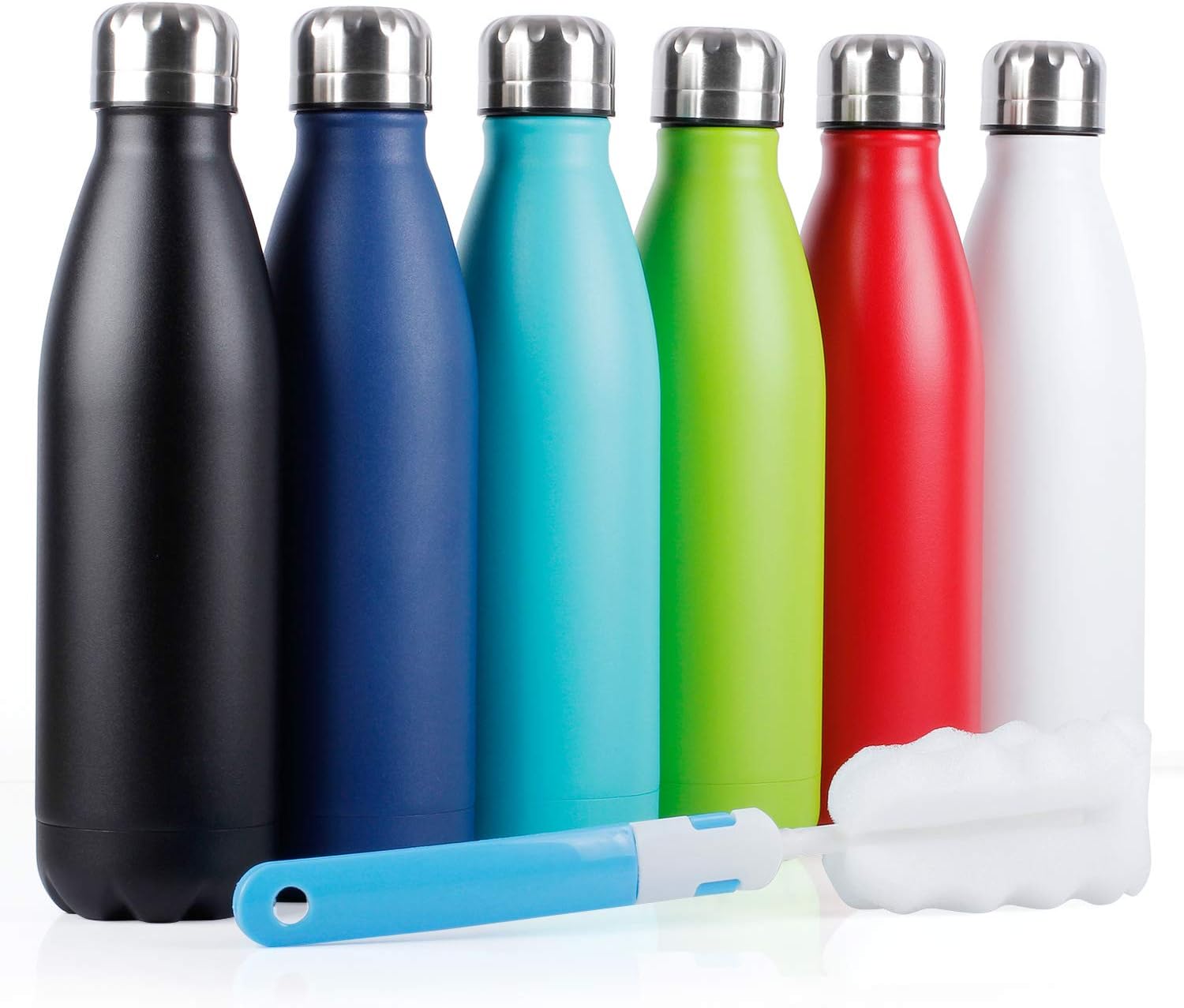 Sfee 17oz Insulated Water Bottle Stainless Steel Double Wall Vacuum Bottle Cup Leak Proof Keeps Hot and Cold Drinks BPA Free for Kids Outdoor Sports Camping Hiking Cycling Gym with Cleaning Brush