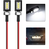 NIULPFZTK LED License Plate Light,License Tag Screw Bolt Lamp,12V White LED Bulb, Waterproof/Rainproof IP68 Aluminium Light Holder, Legal for Car Motorcycle Truck RV ATV Bike 2PCS (Black)