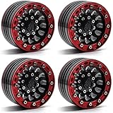 MOHERO 1/10 1.9' Alloy Beadlock Wheel Rims for RC Cralwer Axial SCX10 CC01 D90 Pack of 4