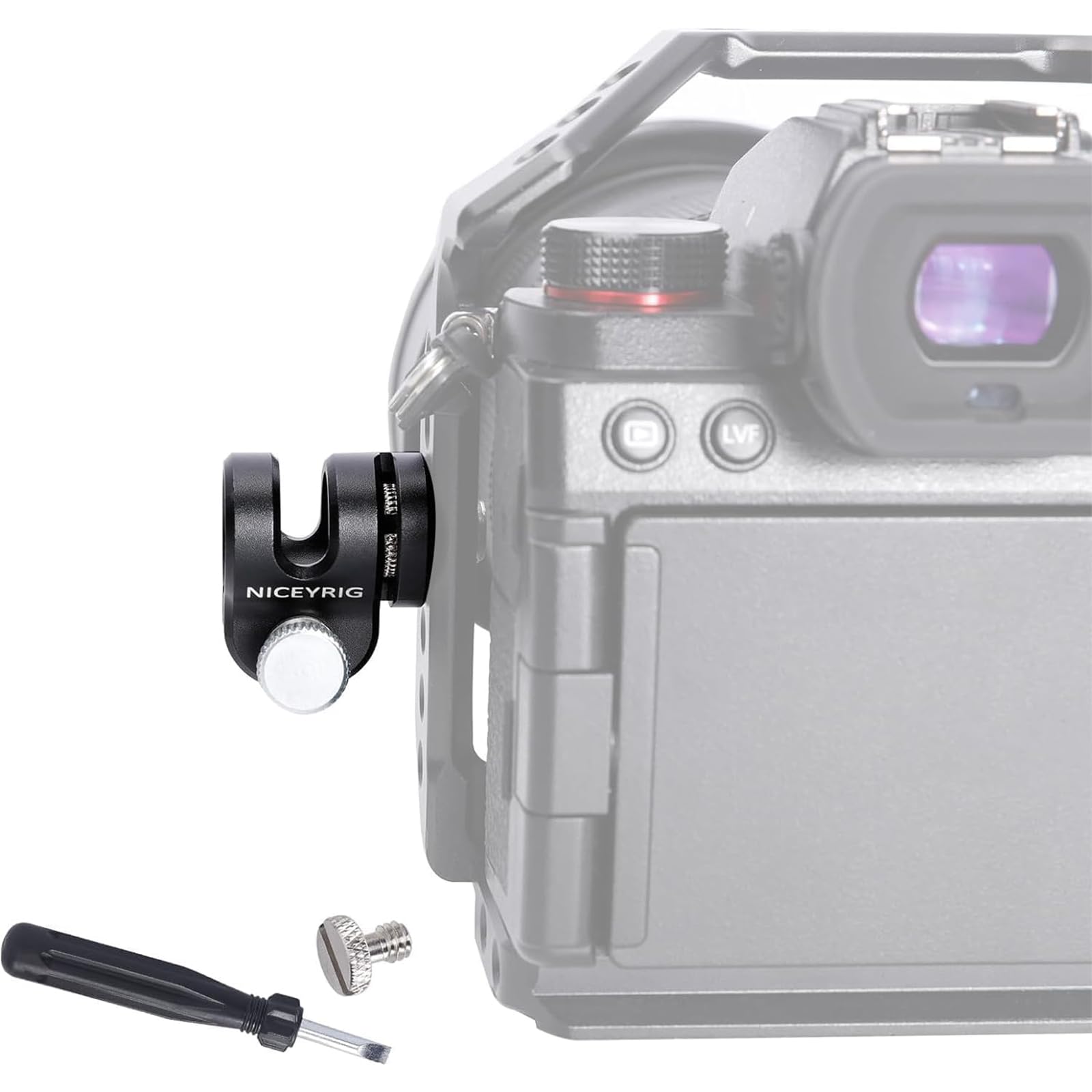 NICEYRIG Ultra-Light 15mm Rod Clamp Rail Extension for ARRI / 1/4'' Locating Pin Thread, Applicable for EVF Mount, Follow Focus - 566