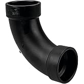 NIBCO Fig No C5807-LT, 1-1/2 in. ABS DWV 90 Degree Long Turn Elbow Hub, Solvent Weld