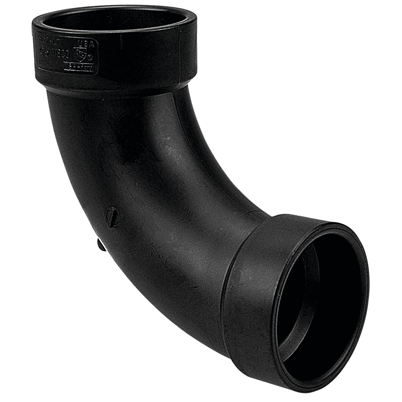 Photo 1 of NIBCO Fig No U5807-LT, 3 in. ABS DWV 90 Degree Long Turn Elbow Hub, Solvent Weld