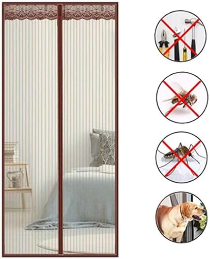 Puerta de pantalla magnética XZHSA para puerta delantera y hogar fuera