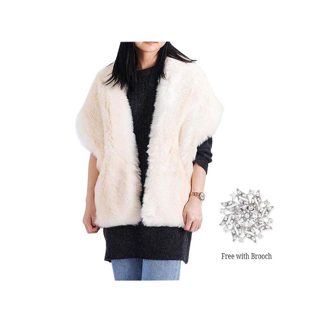 Yalice Women's Wedding Faux Fur Shawl and Wrap Bridal Fur Stole Fur Scarf for Bride and Bridesmaids Yalice Women's Wedding Faux Fur Shawl and Wrap Bridal Fur Stole Fur Scarf for Bride and Bridesmaids