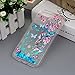 YOKIRIN iPhone 7 Plus iPhone 8 Plus Case, Crystal Soft Flexiable TPU Shell 3D Handmade Bling Sparkle Glitter Quicksand Flowing Liquid Cover Flower Butterfly