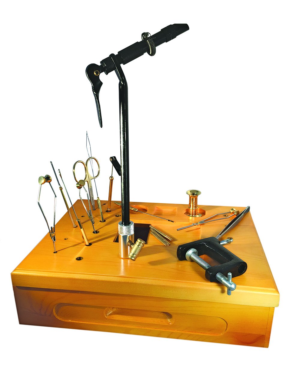Creative Angler Wooden Fly Tying Station with Super AA Vise, Fly