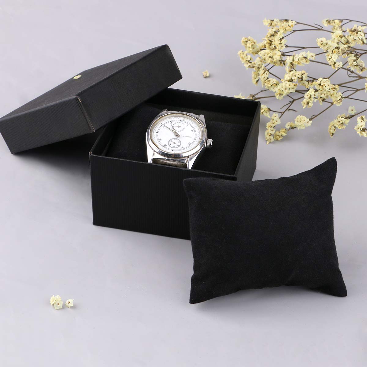 sdoot Watch Pillow, Velvet Watch Pillows for Box Bracelet Watch Pillow 20 Packs, Small Black Velvet Pillow 3.34'' x 2.95'', Jewelry Display Pillow Bracelet Bangle Cushions for Gift Box