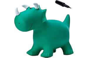 INPODAK Bouncy Horse for Toddler Hopper Animal Bouncing Inflatable Dinosaur Jumping Horse Ride on Hopping Toy for Kids with Pump