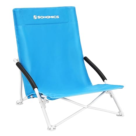 SONGMICS Campingstuhl, klappbarer Strandstuhl, Klappstuhl mit Tragetasche, bis 150 kg belastbar, aus robustem Oxford-Gewebe, 