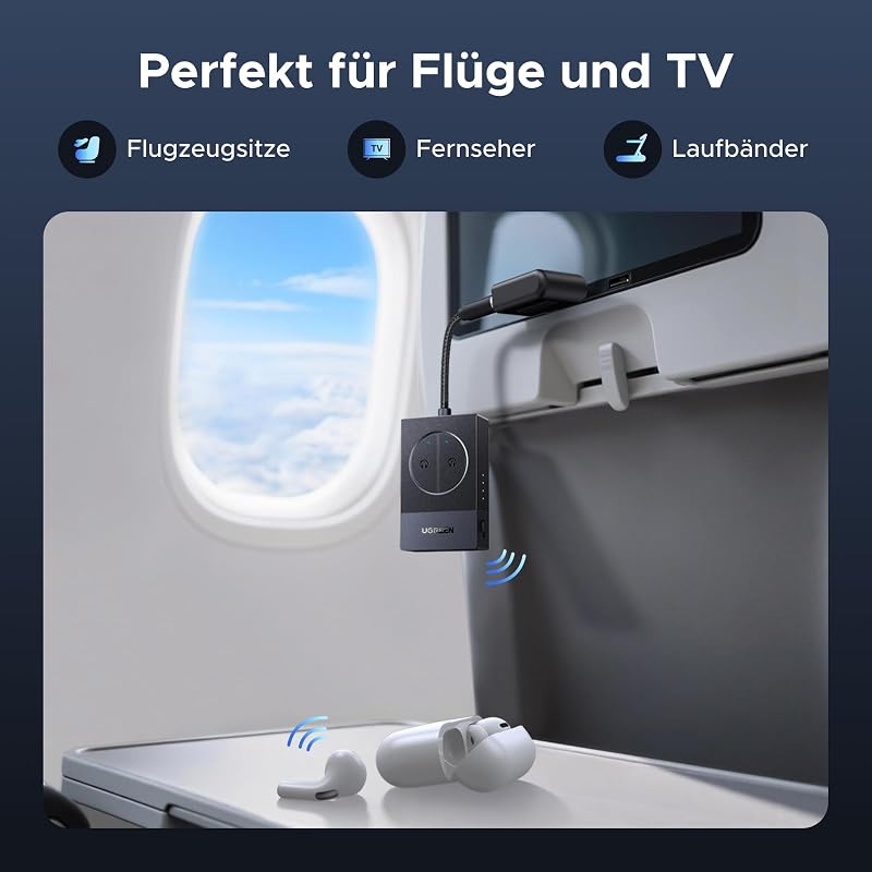 Bluetooth Adapter Flugzeug 5.4 Transmitter Sender Klinke für Airfly