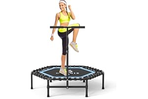 CLORIS 45'' Rebounder Trampoline for Adults - Max Load 450lbs, Trampoline with Adjustable Foam Handle Indoor/Outdoor Fitness Body Exercise