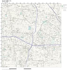 Amazon.com: ZIP Code Wall Map of South Gate, CA ZIP Code Map Not
