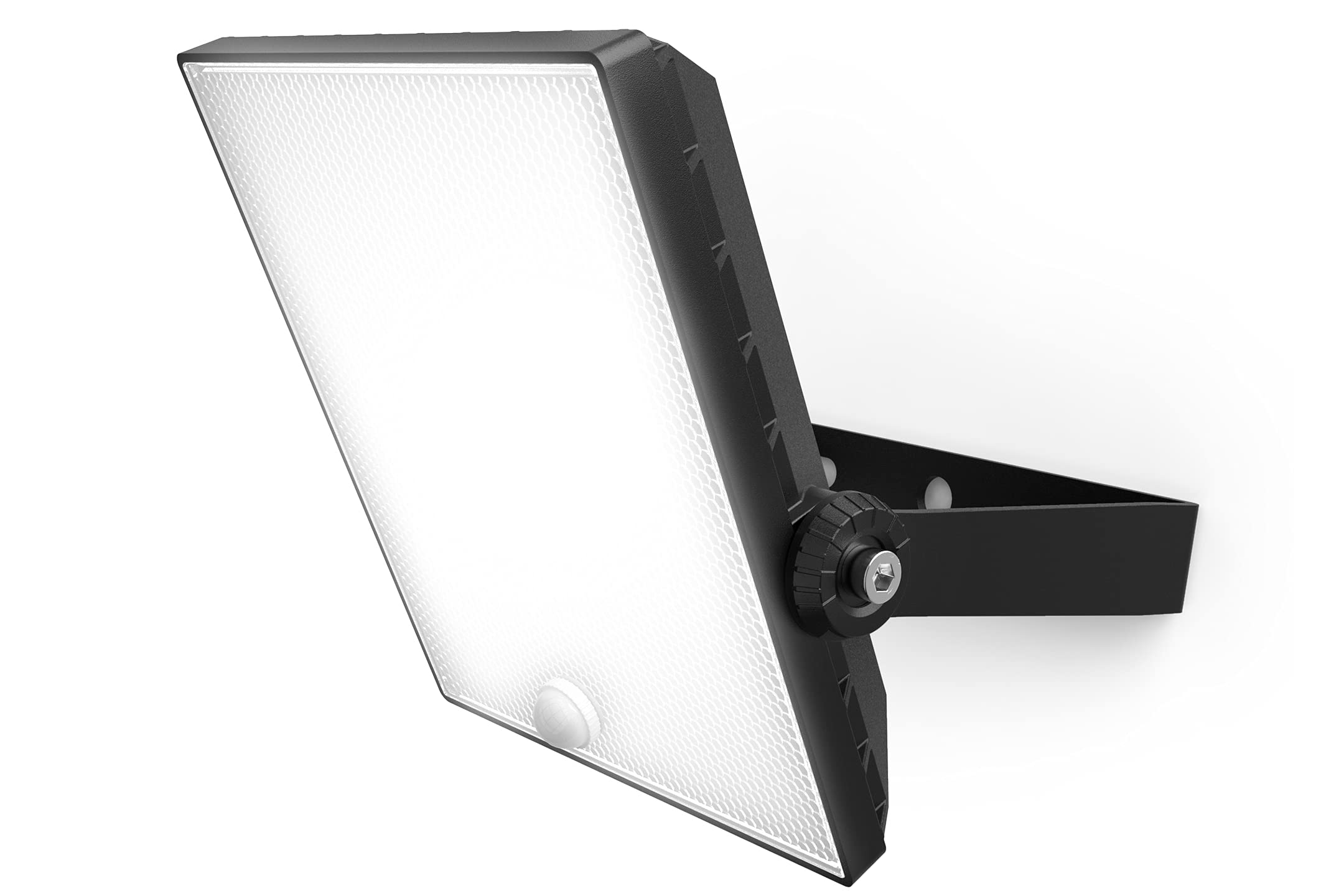 4lite Outdoor Graden/Security LED Floodlight with PIR Sensor IP65 50w 4000lm Die-Cast Black - Cool White