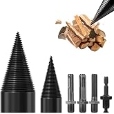 6Pcs Wood Splitter Drill Bits Set, 45mm+32mm Heavy Duty Log Splitters with 4 Drill Screws, Compatible with Hand/Electric Drill for Firewood Chopping