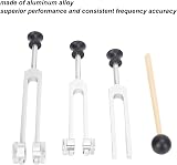 YUYTE Tuning Forks Set 128Hz 256Hz 512Hz Body Weighted Silver view 2